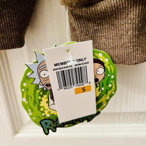 Rick and Morty Members Only Hoodie Men’s S Sweatshirt Adult Swim Front Pocket - Picture 6 of 11